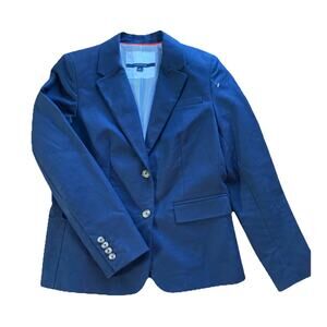 Tommy Hilfiger Blazer Women’s Sz 8 Navy Blue Cotton School Boy Career Business